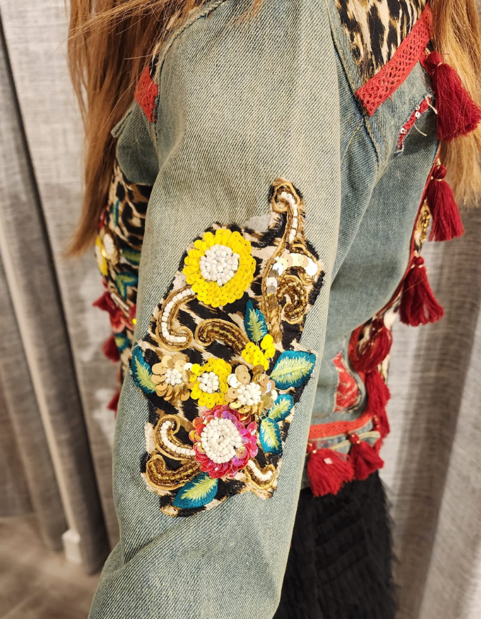 Alex Max Denim Embroided Jacket