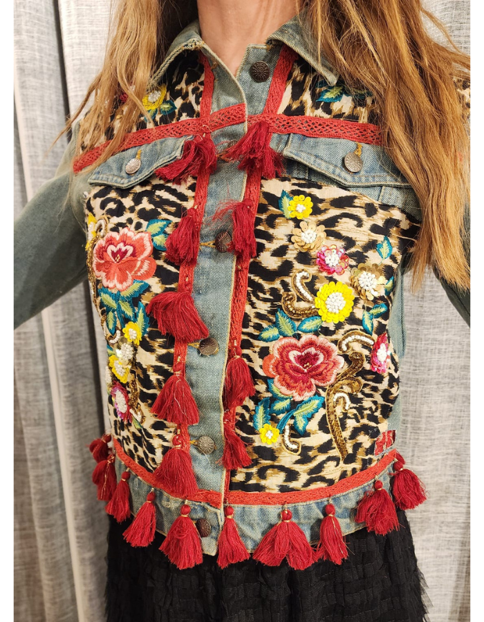 Alex Max Denim Embroided Jacket