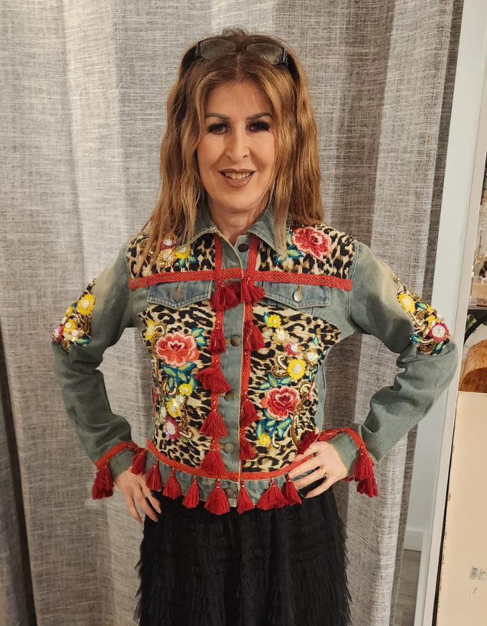 Alex Max Denim Embroided Jacket
