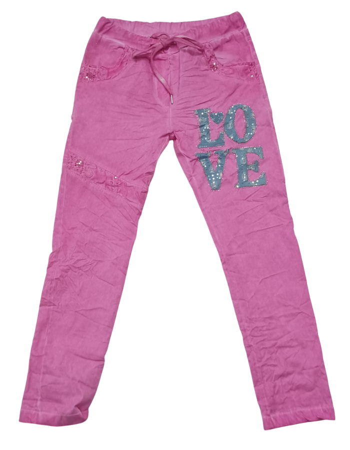 Embroidered LOVE Pants