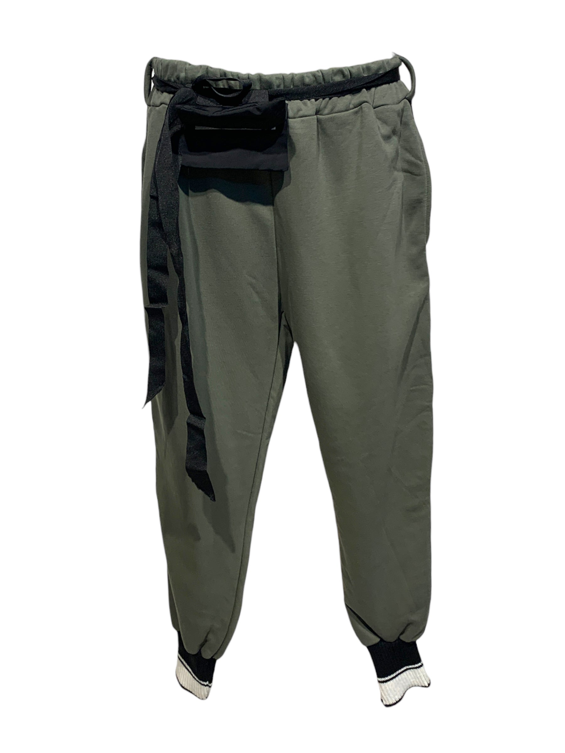 Cotton Track Pants with Zip Pouch Luck