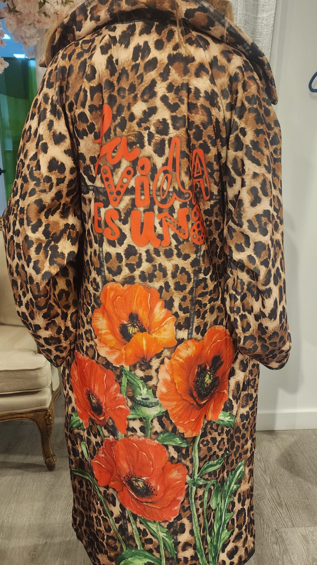 Long Animal Print "La Vida es Una" Poppy Coat