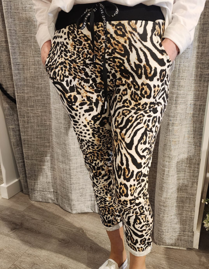 Nyla Leopard Print Track Pants