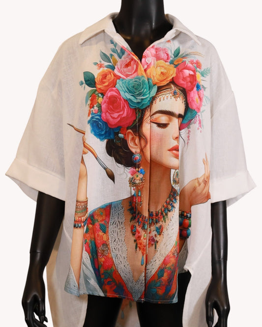 Oversized Flower Girl Shirt