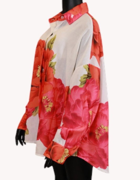 Oversized Peony Rose Shirt