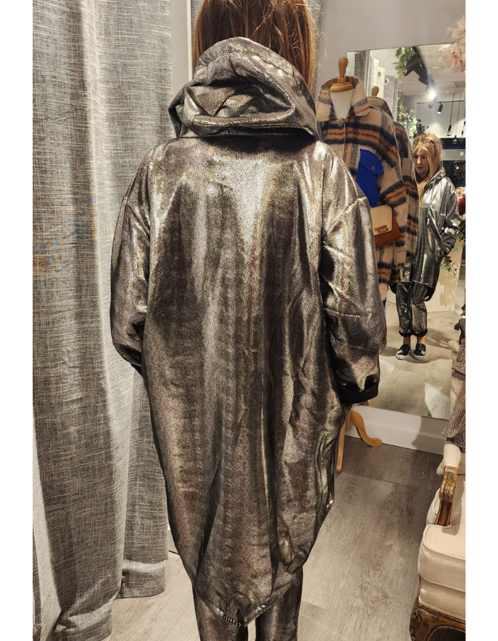 Shiny Metallic Silvia Hooded Jacket