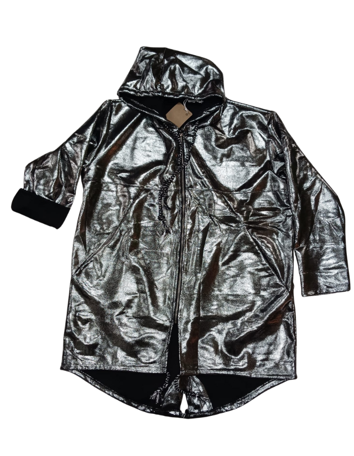 Shiny Metallic Silvia Hooded Jacket