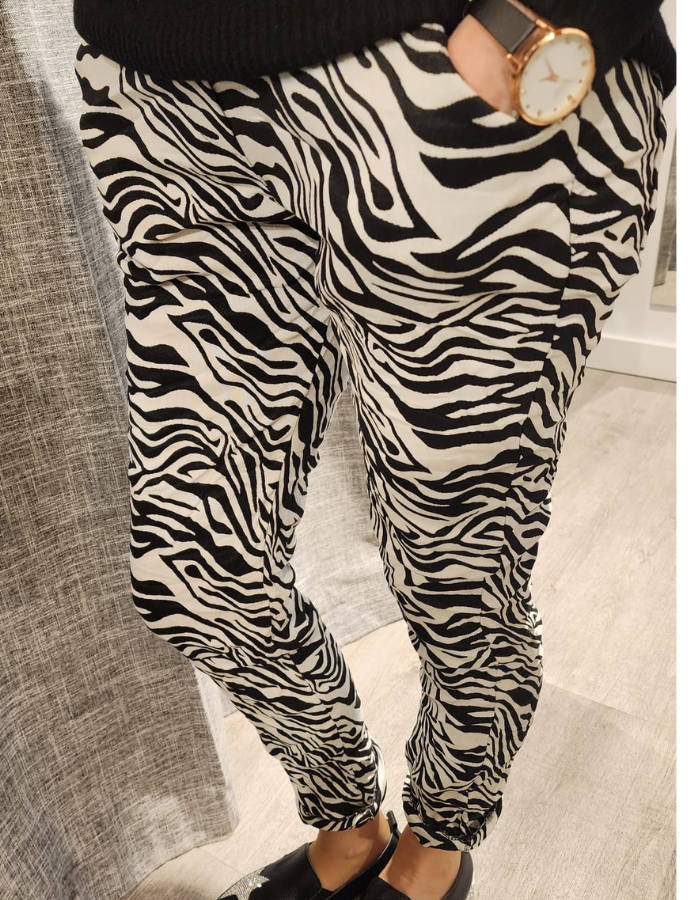 Zebra Stripe Pants with Belt