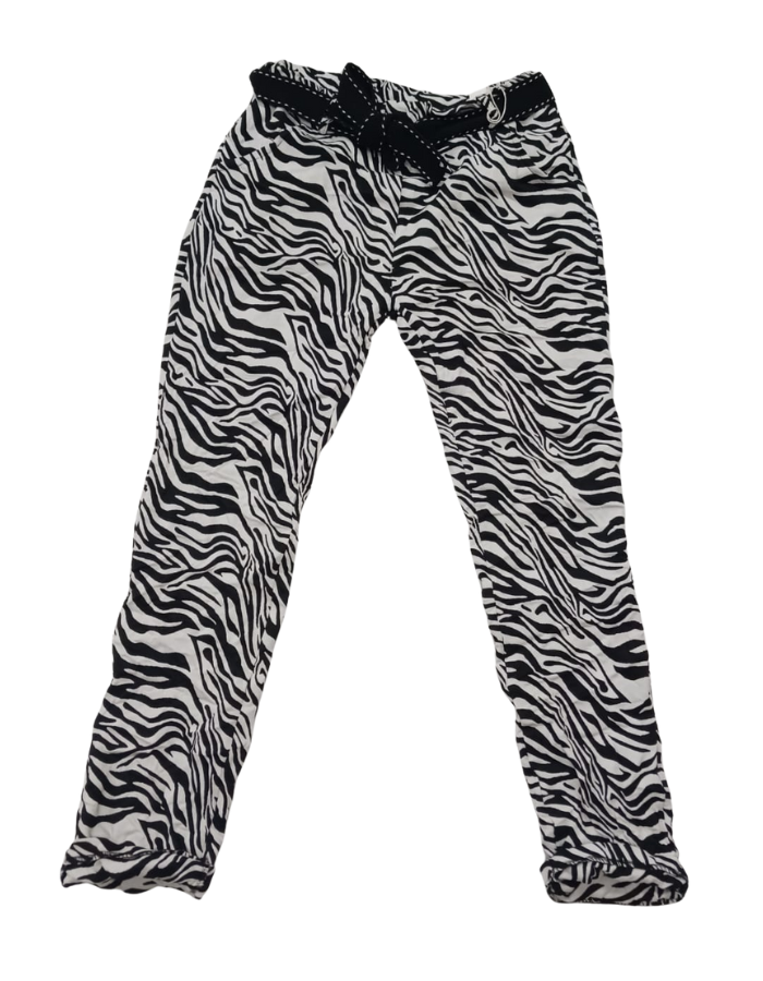 Zebra Stripe Pants with Belt