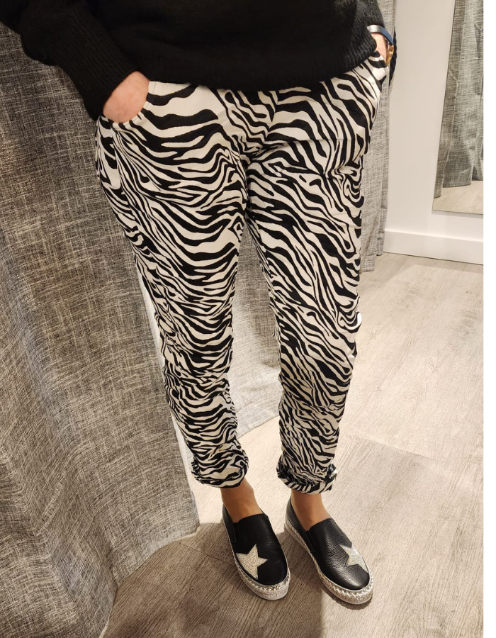Zebra Stripe Pants with Belt