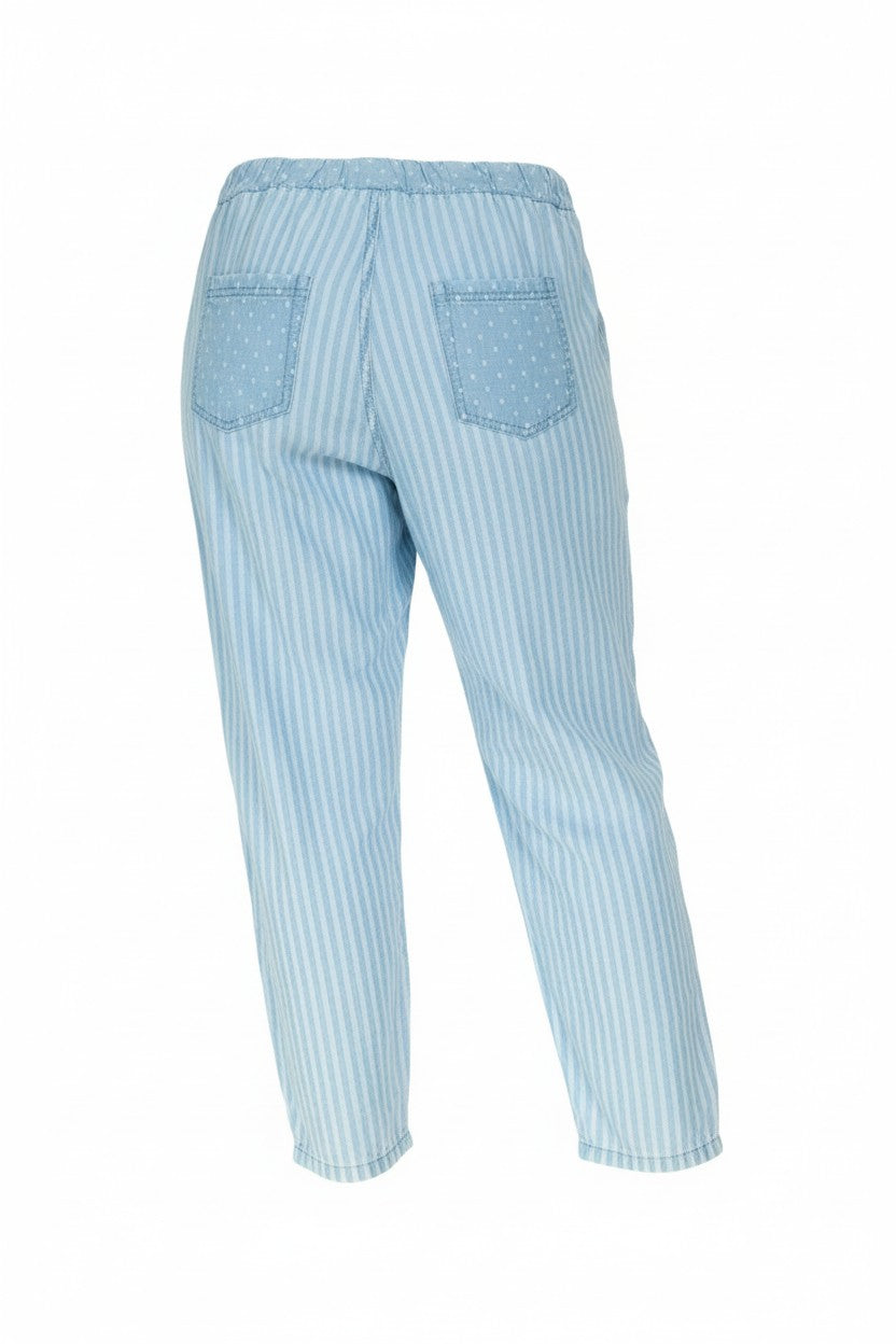 Cotton Blue & White Pants