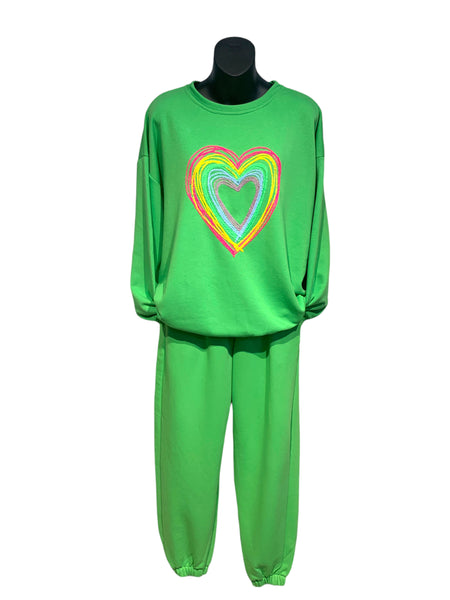 Track Suit Top or Pants / Fluro Hearts