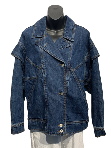 Italian Dark Button Up Denim Jacket