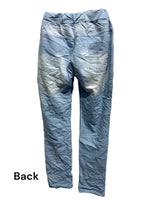 Italian Light Denim Pants with Side and Back Pockets