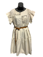Italian Cotton Dress with Crochet Detailing on White