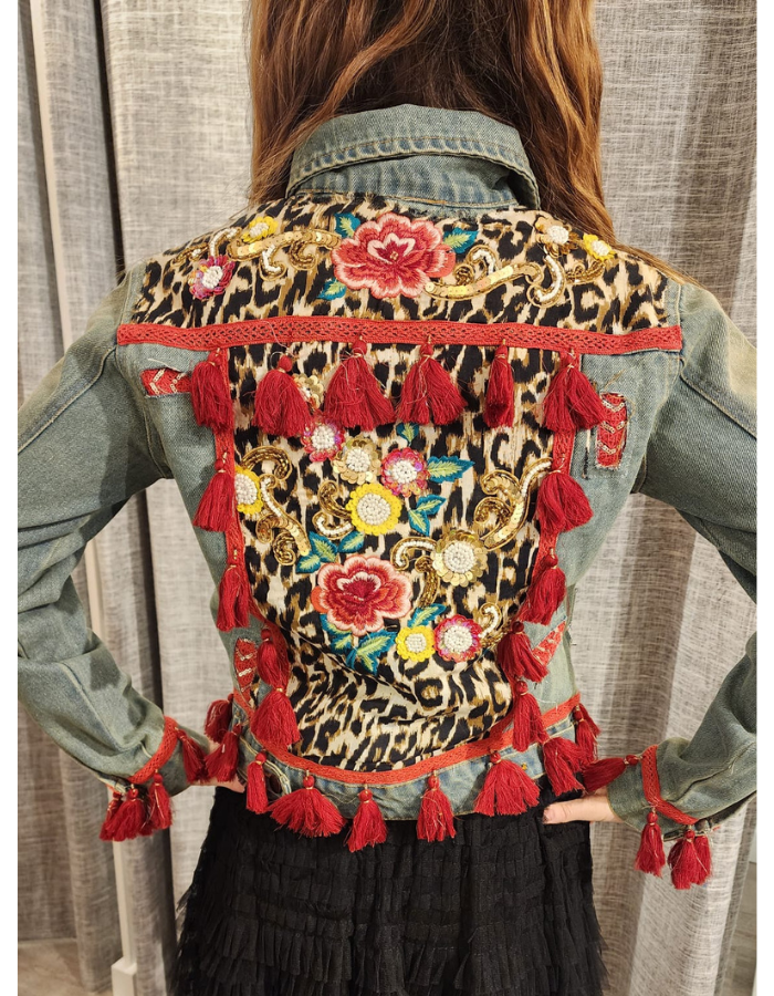 Alex Max Denim Embroided Jacket