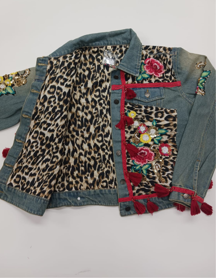 Alex Max Denim Embroided Jacket