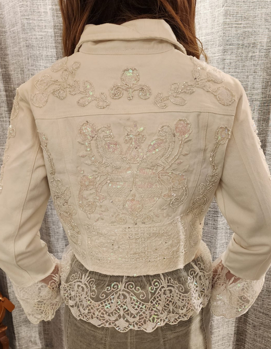 Alex Max Sequined Lace Trim Jacket
