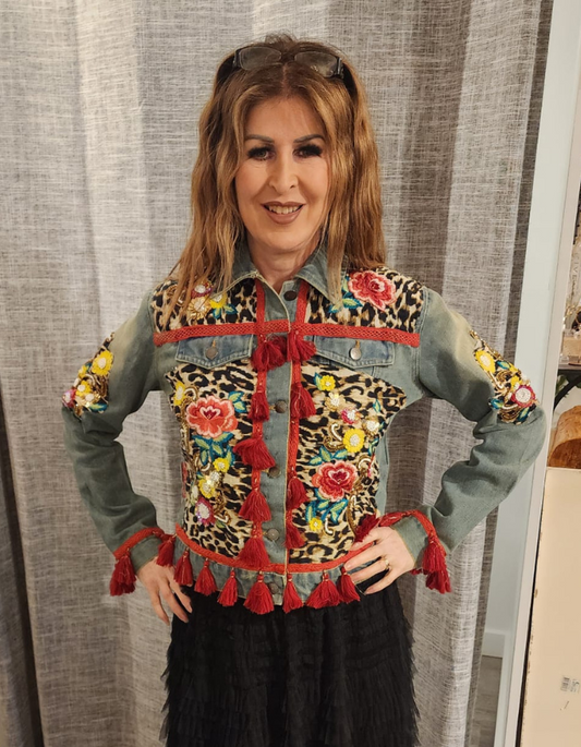 Alex Max Denim Embroided Jacket