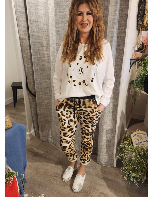 Amara Leopard Print Track Pants