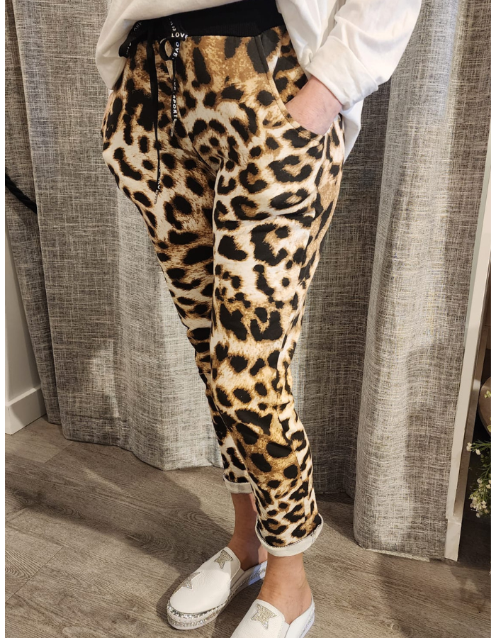Amara Leopard Print Track Pants