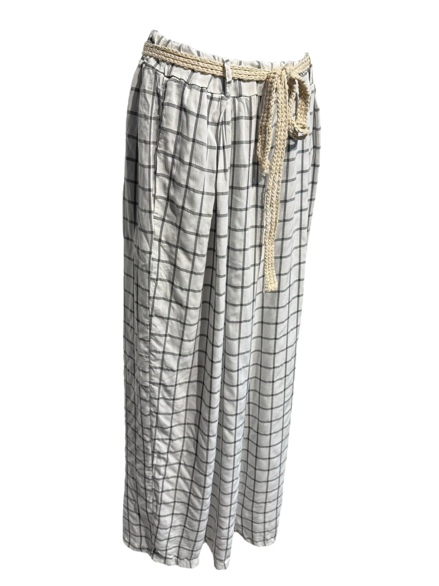 Striped Cotton Pants / Whie