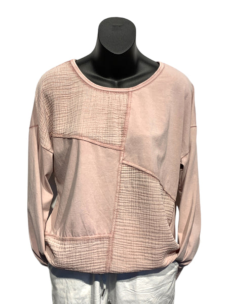 Italian Crinkle Cotton Front Patches Top