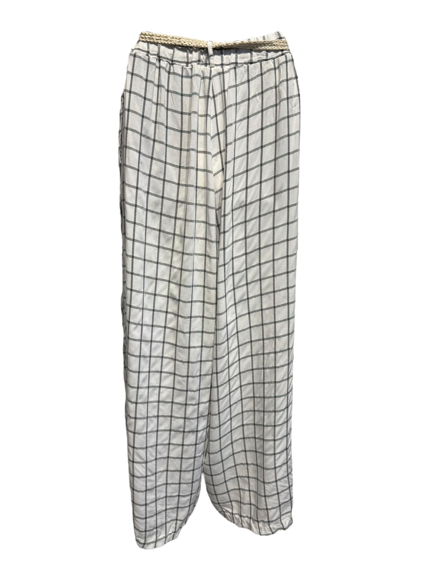 Striped Cotton Pants / Whie