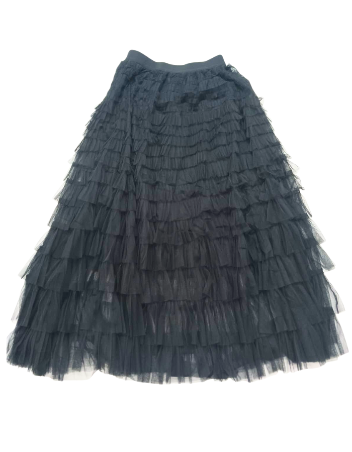 Black Tuele Lined Skirt