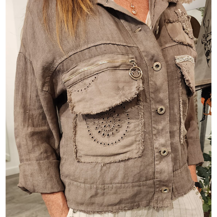 Italian Broderie Anglais Pocket Jacket