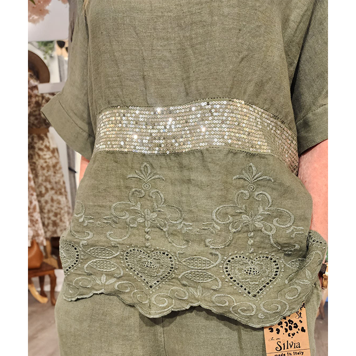 Linen Broderie Sparkle Top