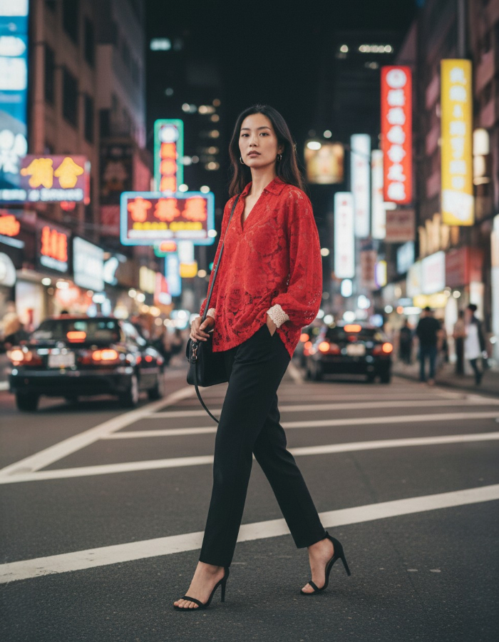 "Brooke" Burgundy Lace Shirt