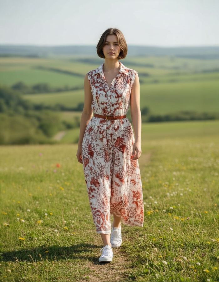 Sleeveless Coral Robe Dress