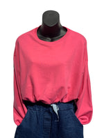 Italian Cotton Blend Double Layered Crop Top / Pink
