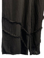 Italian Linen Pants with Ragged Trim Detailing