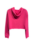 Italian Cotton Hooded Crop Top / Pink