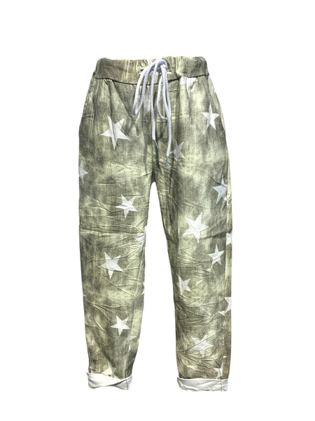 Stretch Pants with Stars Print