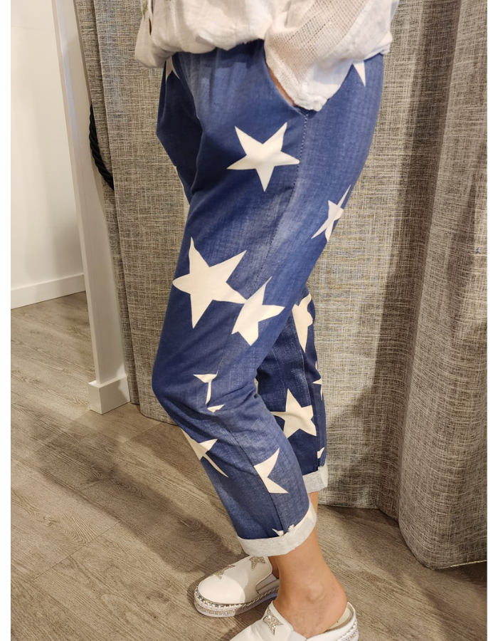 Dark Blue Stars Track Pants