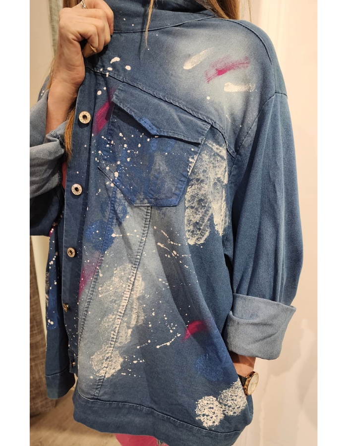 Denim Paint Splatter Jacket