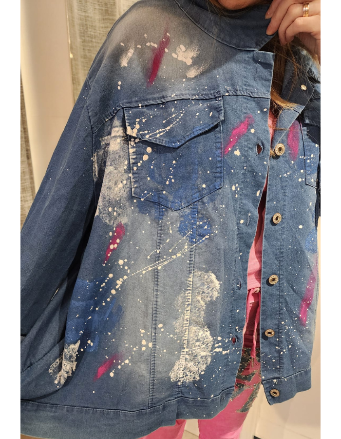 Denim Paint Splatter Jacket