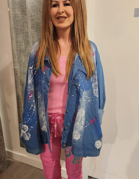 Denim Paint Splatter Jacket