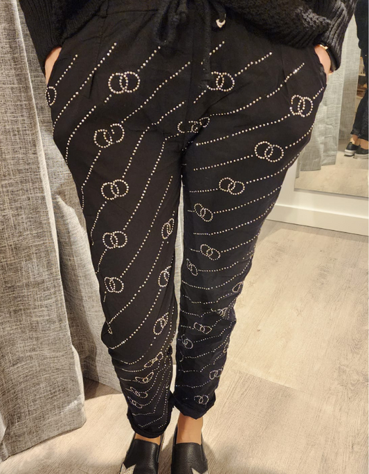 Diamonte Circles Pants