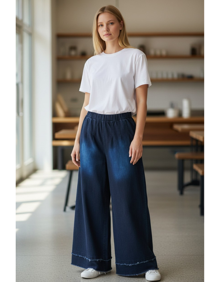 Distressed Wide Leg Jeans