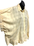 Cotton Button Up Short with Short Wide Sleeve