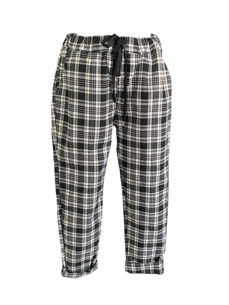 Italian Check Pants with Side Pockets