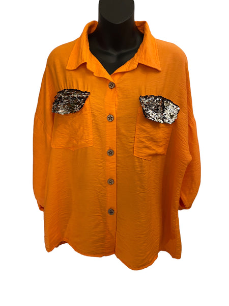 Italian  Shirt with Sequin Detail