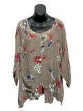Italian Crinkle Cotton Floral Top