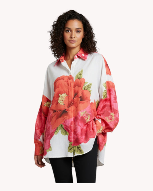 Oversized Peony Rose Shirt