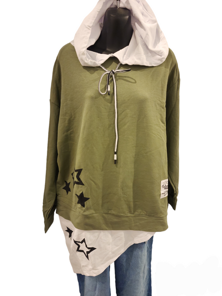 Italian Long Angled Hooded Star Top