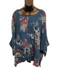 Italian Crinkle Cotton Floral Top